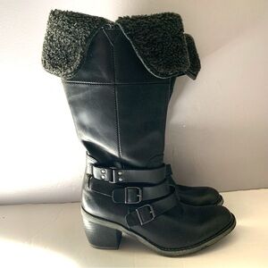 Hush Puppies Black Heeled Boots Ladies Size 6m